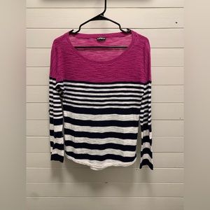 Women’s Color Block Striped Top Express Size Small